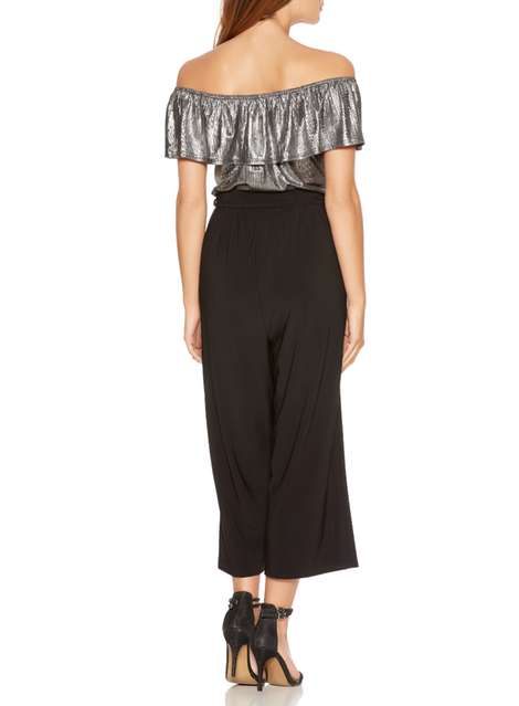 **Quiz Bardot Frill Culotte Jumpsuit